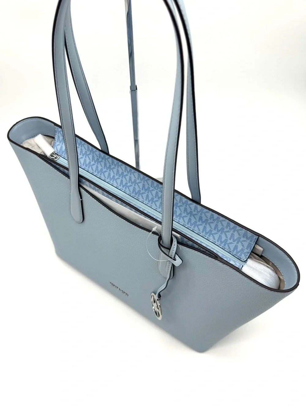 Michael Kors Arden Large Leather Tote Bag Pale Ocean Blue